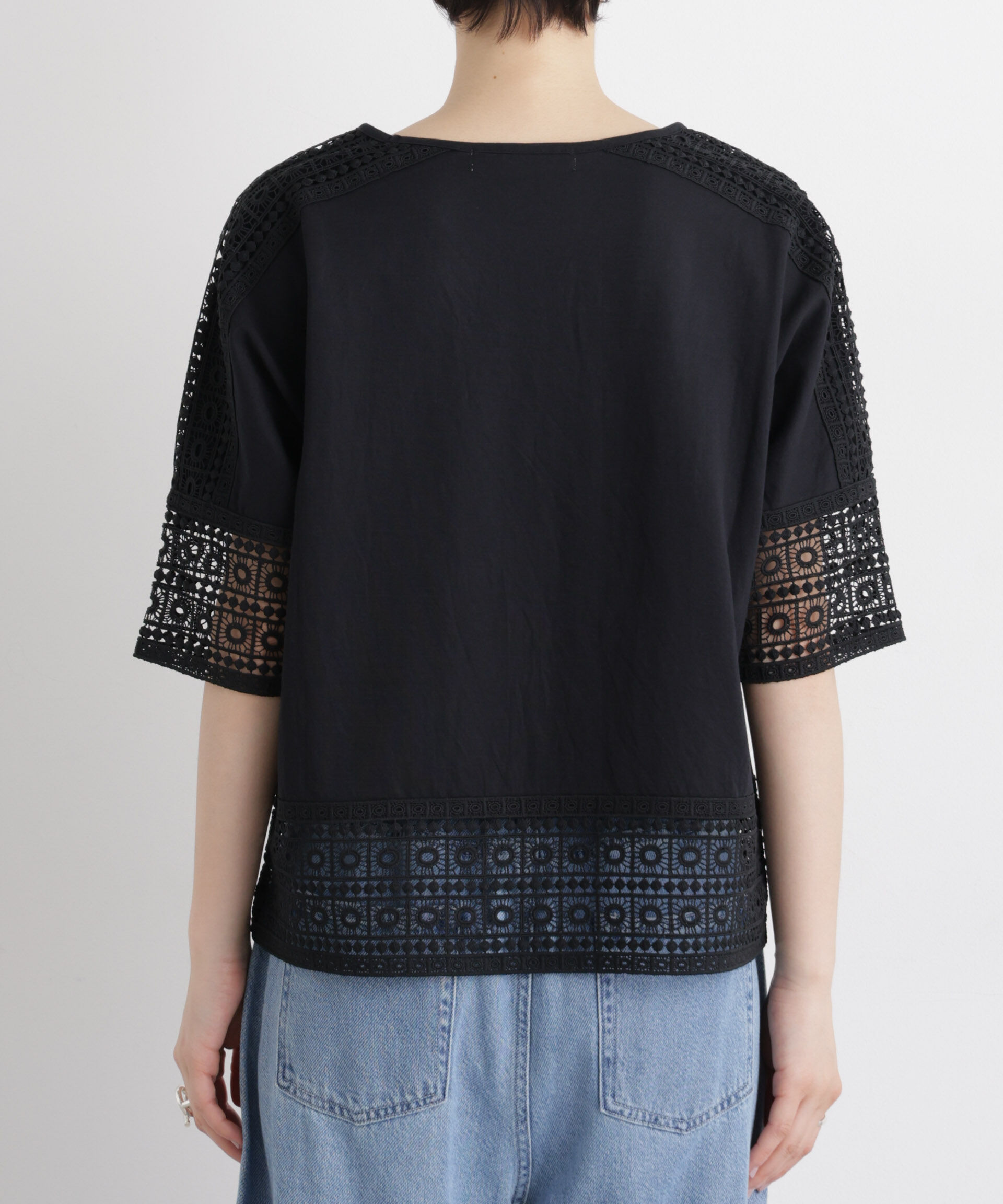 nano･universe「レースコンビドルマンカットトップス」|Tシャツ・カットソー|