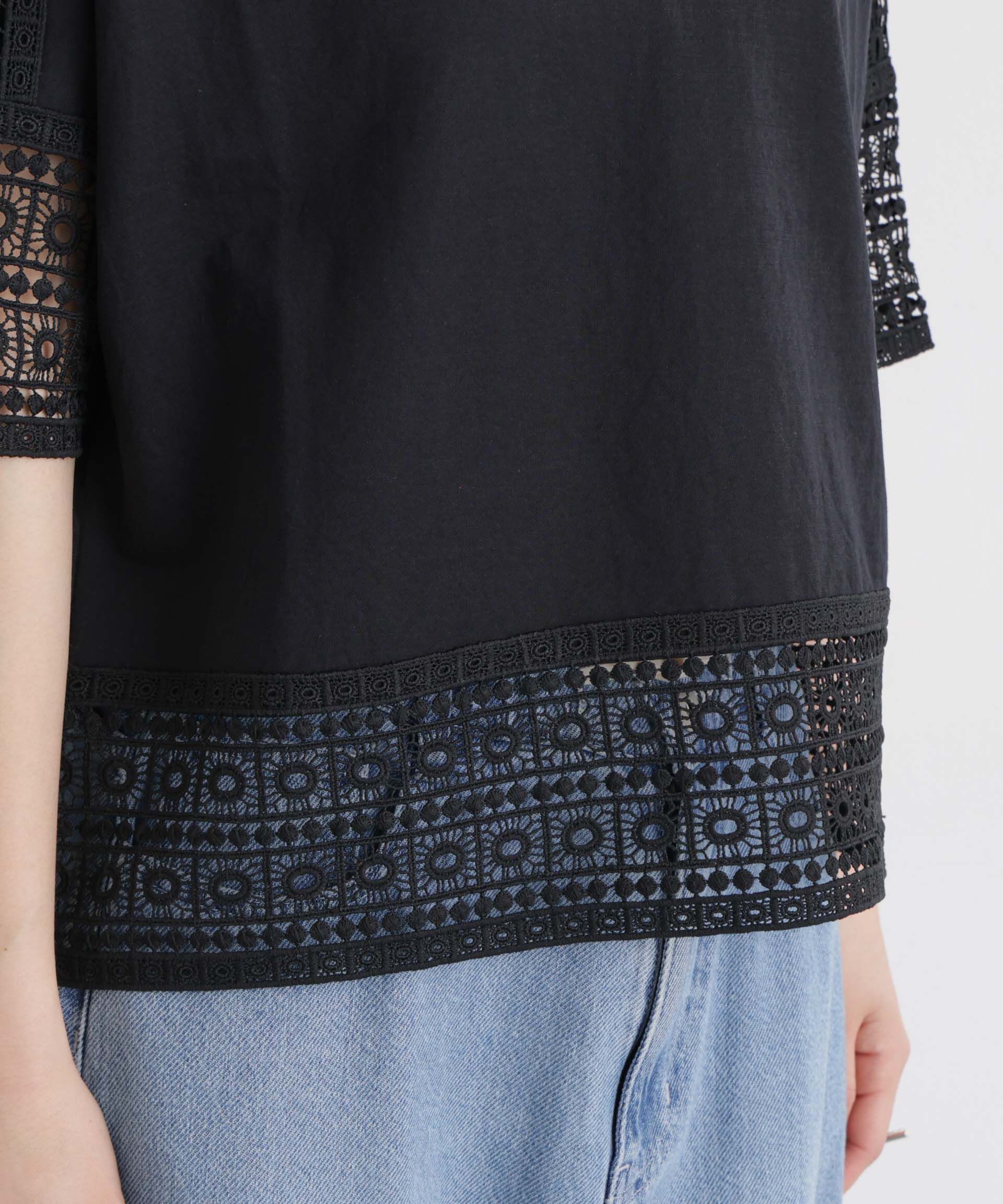 nano･universe「レースコンビドルマンカットトップス」|Tシャツ・カットソー|