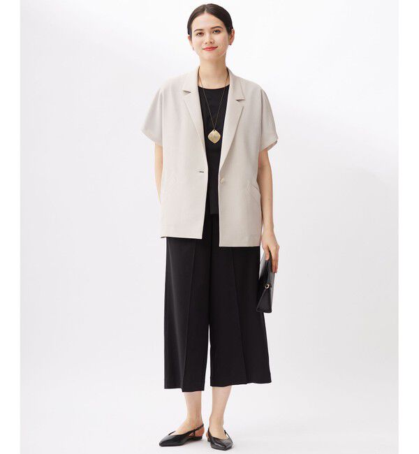 自由区「【セットアップ対応】ライトリネンライクショートスリーブ ジャケット」|テーラードジャケット|