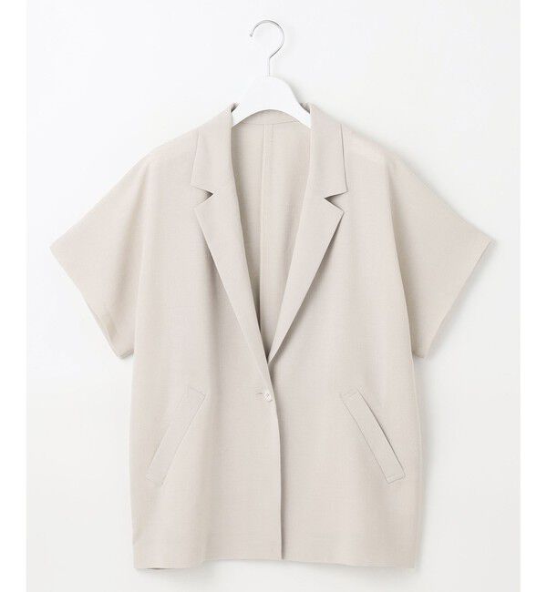 自由区「【セットアップ対応】ライトリネンライクショートスリーブ ジャケット」|テーラードジャケット|