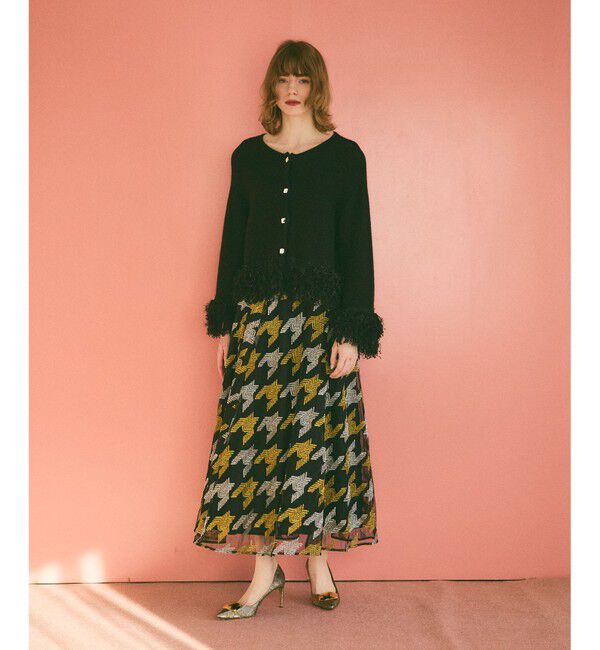 Grace Class「千鳥刺繍チュールスカート」|スカート|ブラック