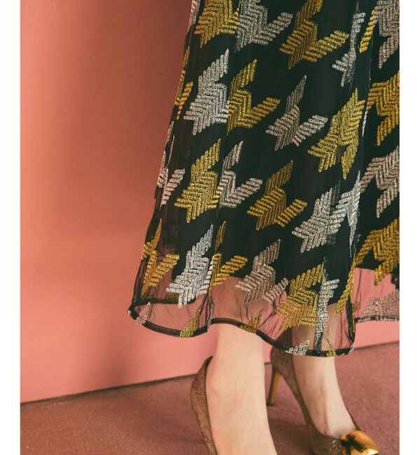 Grace Class「千鳥刺繍チュールスカート」|スカート|