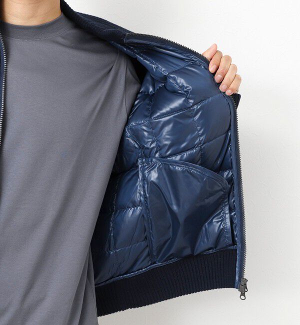 NOLLEY'S goodman「【TAION/タイオン】別注HI NECK DOWN JKT WITH SLEEVE KNIT 25AW」|ブルゾン・スタジャン|