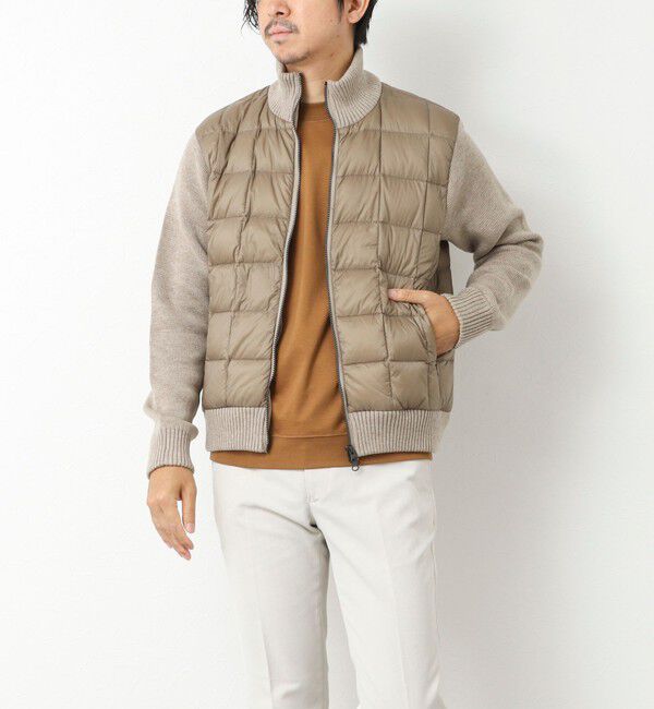 NOLLEY'S goodman「【TAION/タイオン】別注HI NECK DOWN JKT WITH SLEEVE KNIT 25AW」|ブルゾン・スタジャン|