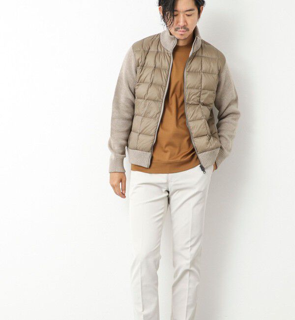 NOLLEY'S goodman「【TAION/タイオン】別注HI NECK DOWN JKT WITH SLEEVE KNIT 25AW」|ブルゾン・スタジャン|