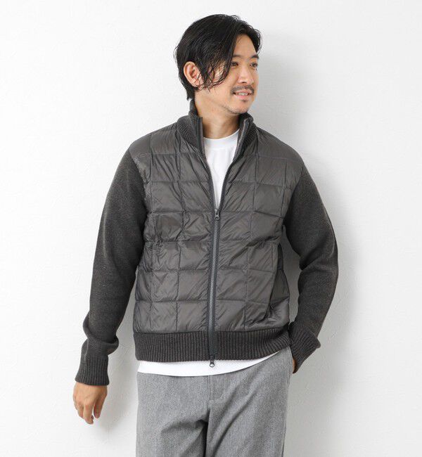 NOLLEY'S goodman「【TAION/タイオン】別注HI NECK DOWN JKT WITH SLEEVE KNIT 25AW」|ブルゾン・スタジャン|