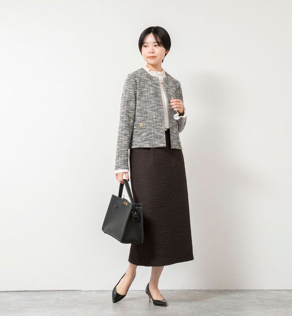 NOLLEY'S「ウォッシャブルツィーディージャージジャケット」|ノーカラージャケット|