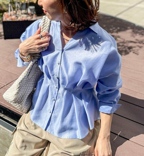 NOLLEY'S「ウォッシャブルパール釦スキッパータックブラウス」|シャツ・ブラウス|