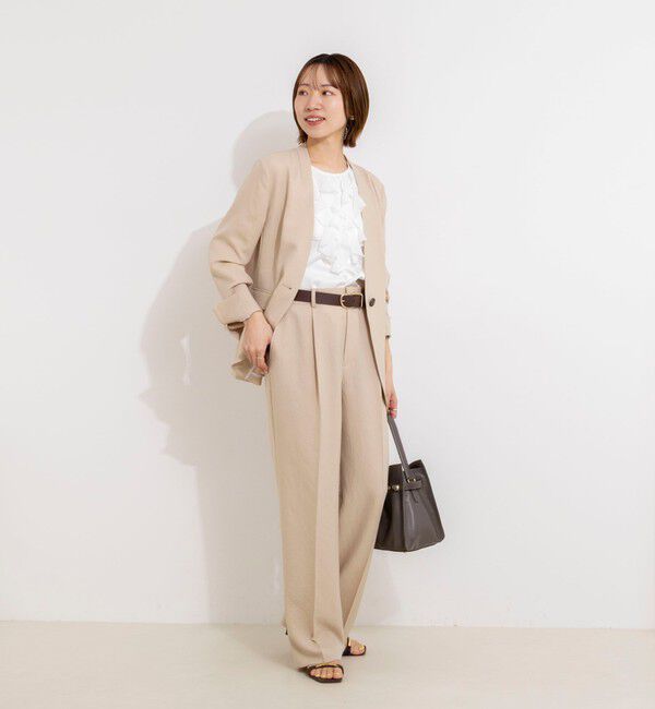 NOLLEY'S「《セットアップ対応》ウォッシャブルストレッチツイル愛されセミワイドパンツ」|その他|