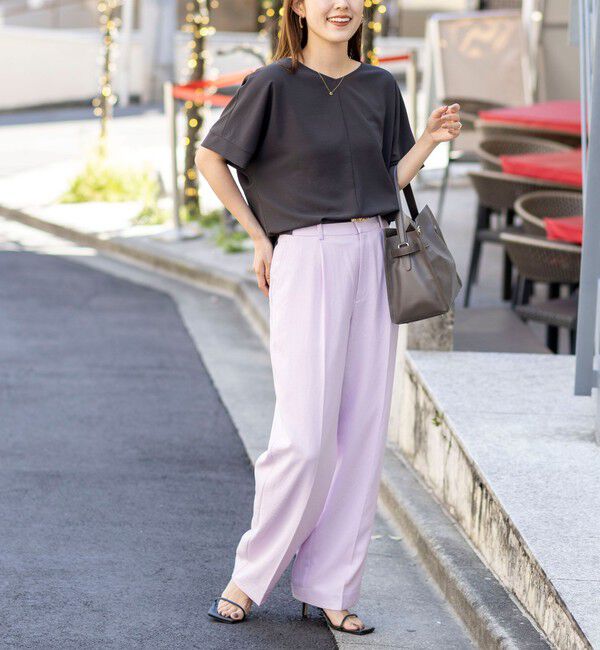 NOLLEY'S「《セットアップ対応》ウォッシャブルストレッチツイル愛されセミワイドパンツ」|その他|