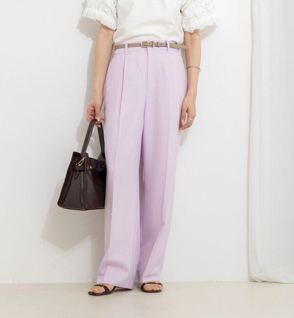 NOLLEY'S「《セットアップ対応》ウォッシャブルストレッチツイル愛されセミワイドパンツ」|その他|