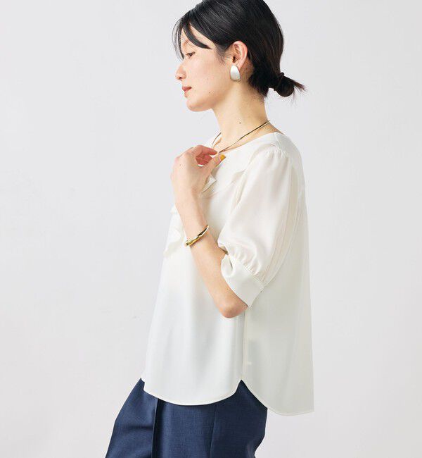 NOLLEY'S sophi「ウォッシャブルジョーゼットアシメラッフルブラウス」|シャツ・ブラウス|