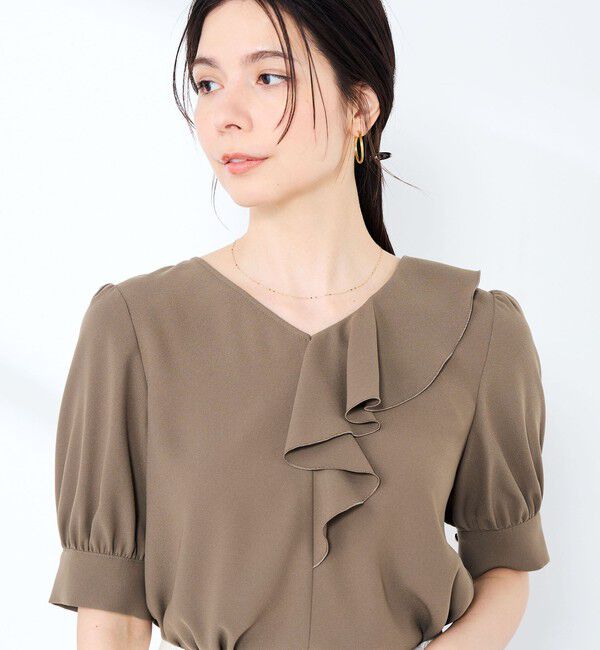 NOLLEY'S sophi「ウォッシャブルジョーゼットアシメラッフルブラウス」|シャツ・ブラウス|