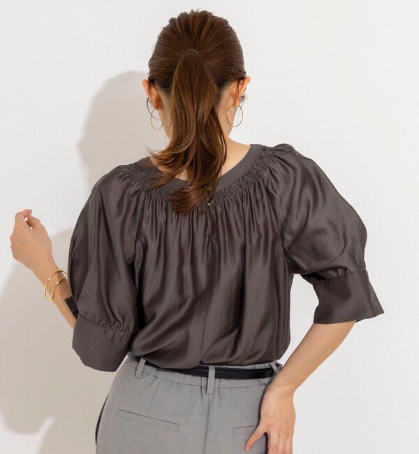 NOLLEY'S「ウォッシャブルボリュームスリーブ2WAYシアーブラウス」|シャツ・ブラウス|