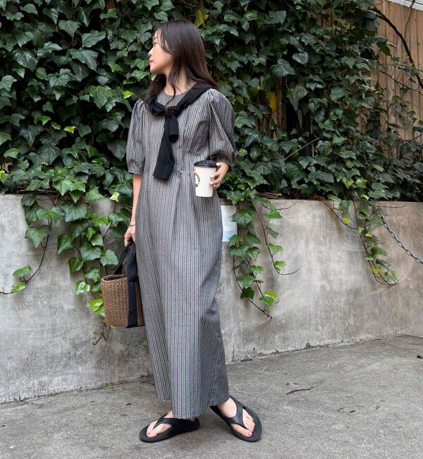 fredy emue「コットンリップルウエストシェイプワンピース」|ワンピース|