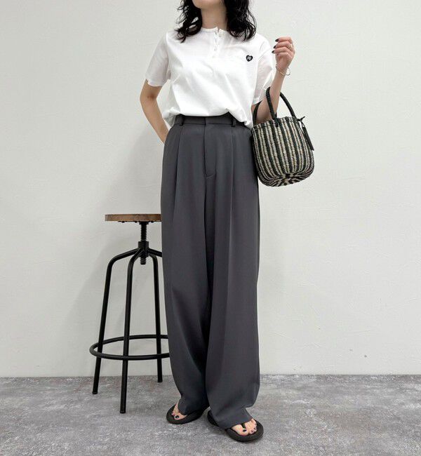 fredy emue「ハートFR刺繍ヘンリーTシャツ」|Tシャツ・カットソー|