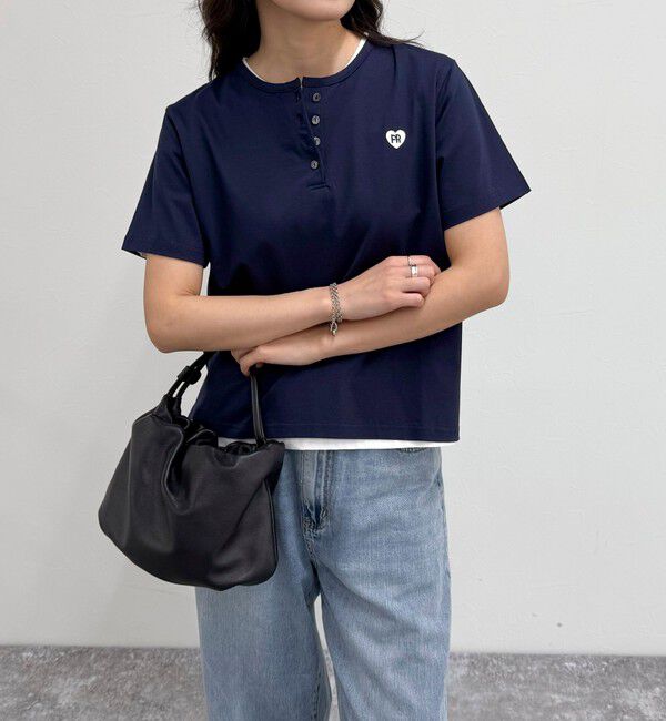 fredy emue「ハートFR刺繍ヘンリーTシャツ」|Tシャツ・カットソー|