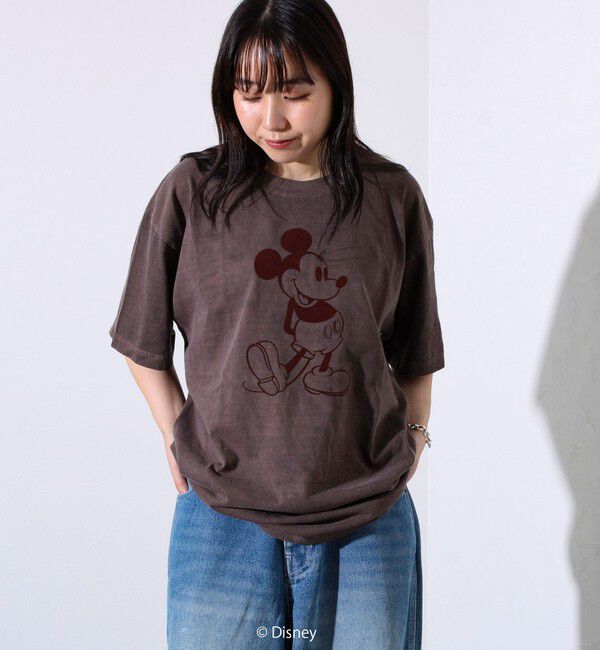 GLOSTER「【GOOD ROCK SPEED】MICKEY / フロッキープリントTシャツ」|Tシャツ・カットソー|