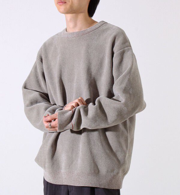 GLOSTER「【昨年人気アイテム再登場！チクチクしないニット】モールダブルフェイス プルオーバーニット」|ニット・セーター|グレーベージュ