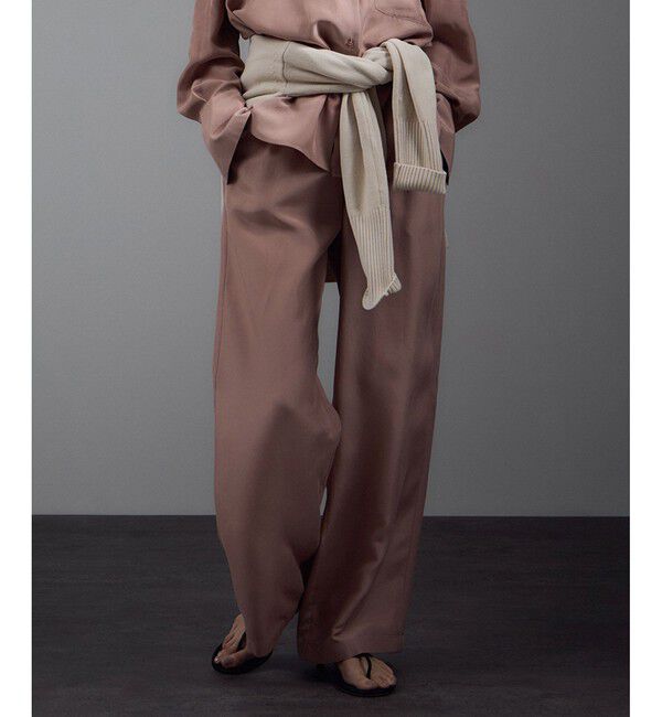 SALON adam et rope'「[25AW]GENTLE SILK パンツ / セットアップ対応・洗える」|チノ|ピンク系(65)