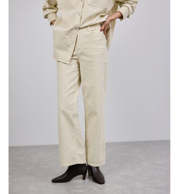 ROPE「【Healthy denim(ヘルシーデニム）】Pink Pepperコーデュロイパンツ/イージーケア」|チノ|オフホワイト(15)