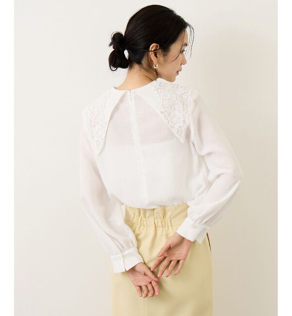 ROPE「レースカラーコンパクトブラウス/イージーケア」|シャツ・ブラウス|