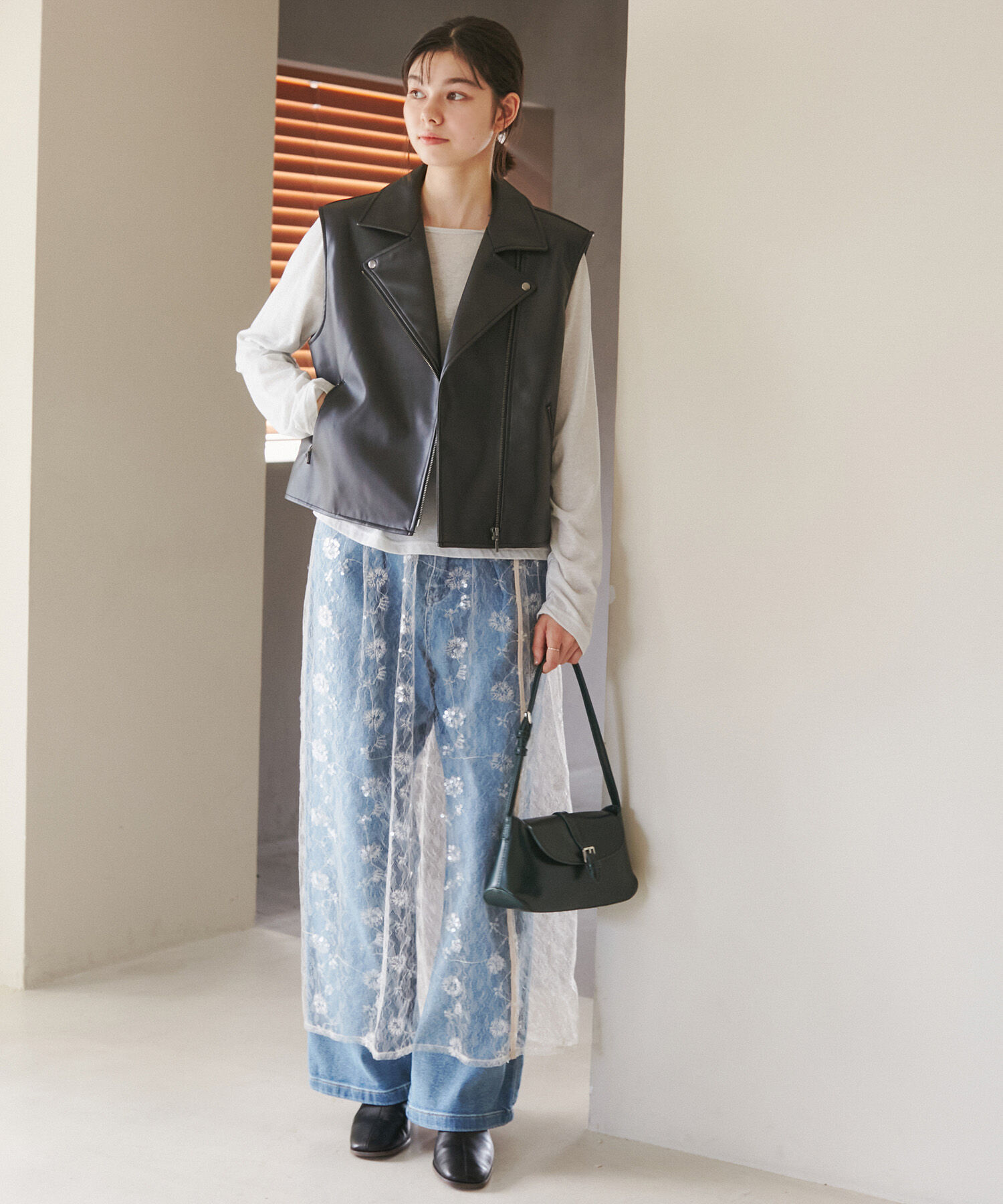 Rope&rsquo;Picnic「スパンコール刺繍レーススカート」|スカート|