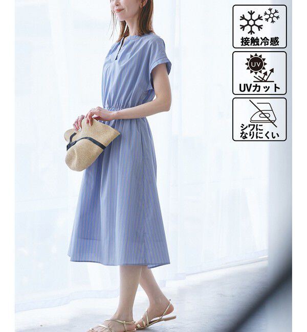 Rope&rsquo;Picnic「【WEB限定】【UVカット・接触冷感・イージーケア】スキッパーシャツワンピース」|ワンピース|