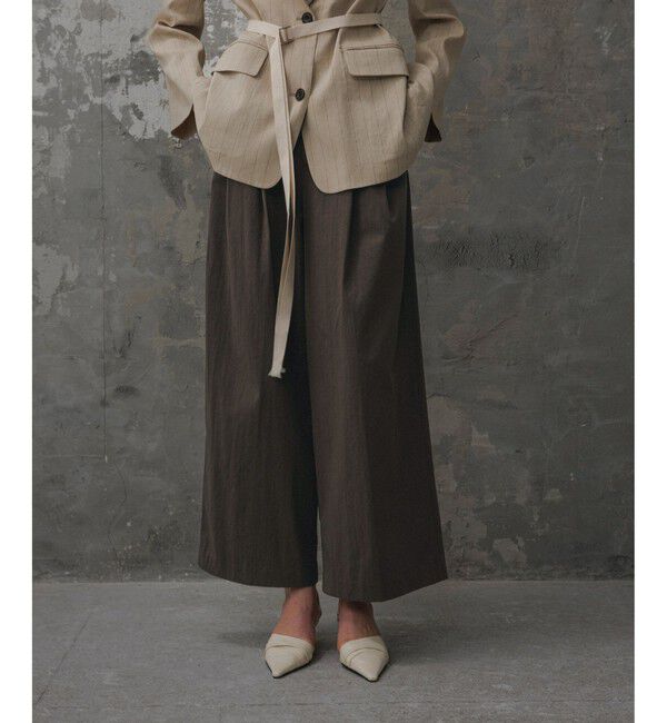 ADAM ET ROPE'「【EMOELLE】バイカラーベルトドレスパンツ」|チノ|