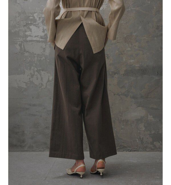 ADAM ET ROPE'「【EMOELLE】バイカラーベルトドレスパンツ」|チノ|