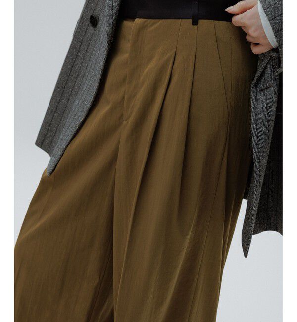 ADAM ET ROPE'「【EMOELLE】バイカラーベルトドレスパンツ」|チノ|