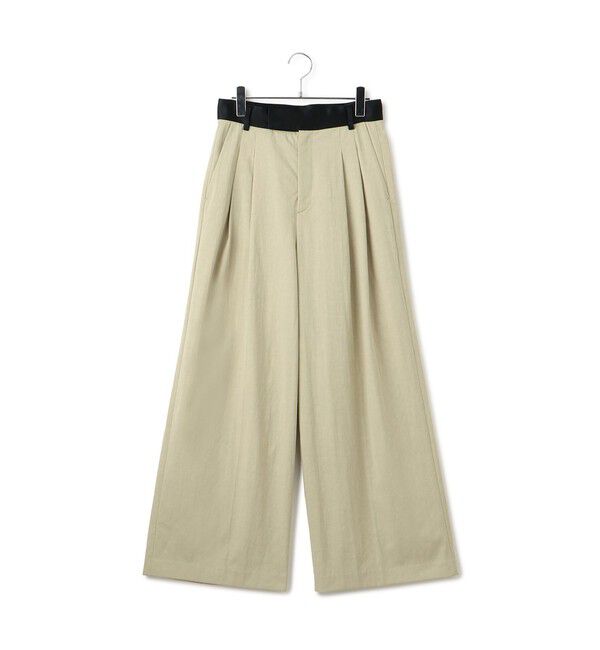 ADAM ET ROPE'「【EMOELLE】バイカラーベルトドレスパンツ」|チノ|