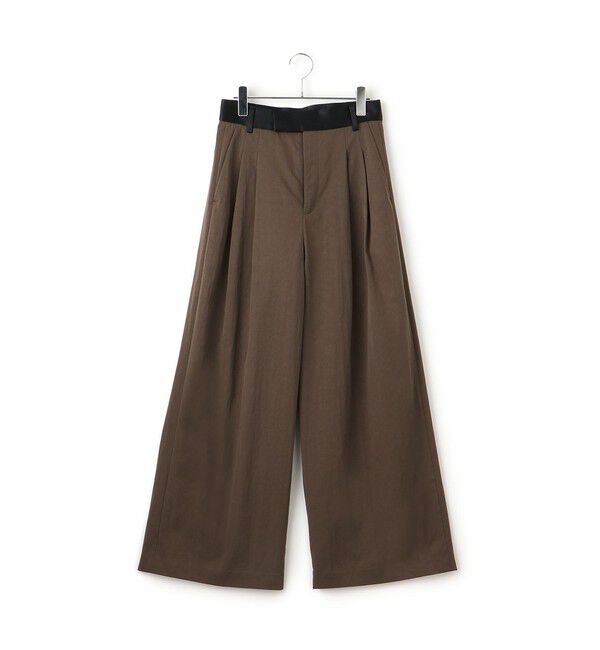 ADAM ET ROPE'「【EMOELLE】バイカラーベルトドレスパンツ」|チノ|