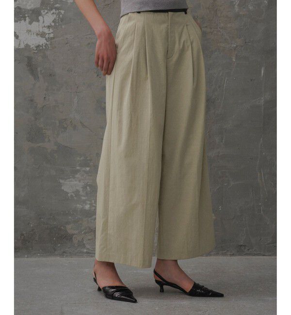 ADAM ET ROPE'「【EMOELLE】バイカラーベルトドレスパンツ」|チノ|