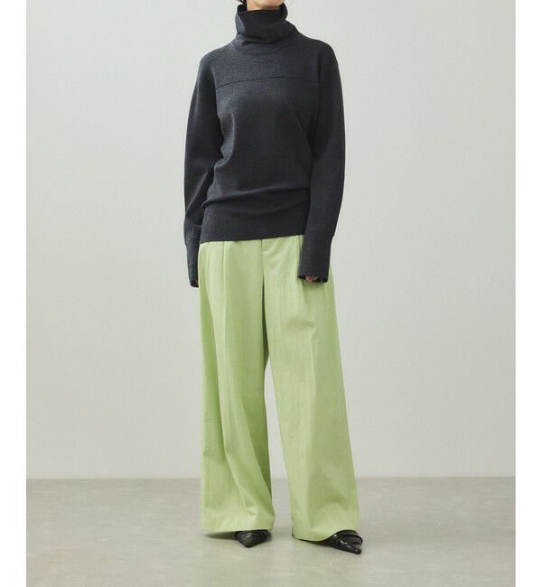 ADAM ET ROPE'「【EMOELLE】バイカラーベルトドレスパンツ」|チノ|