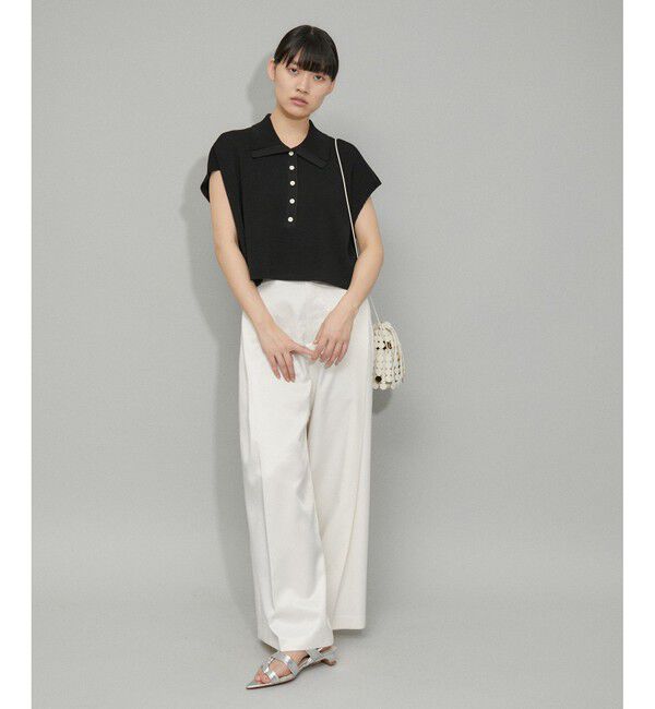 ADAM ET ROPE'「【WEB限定】・【サステナブル】ニットポロTEE」|ポロシャツ|