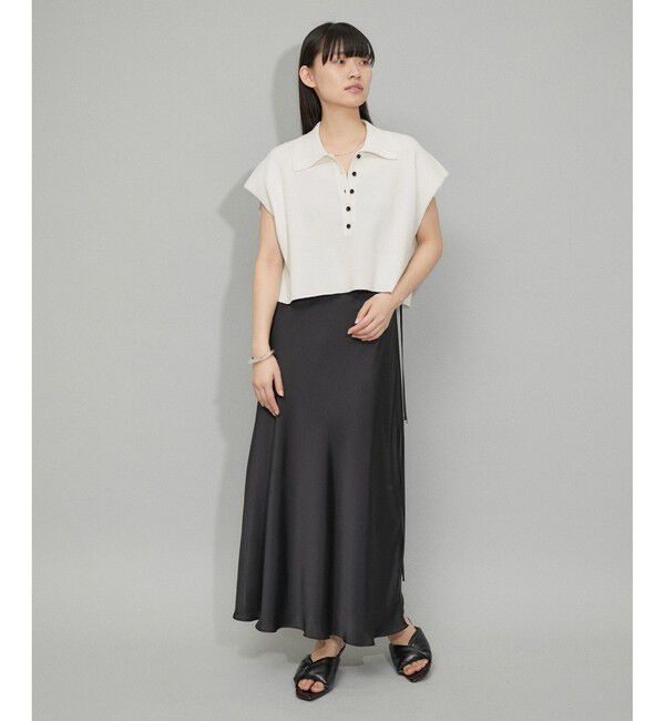 ADAM ET ROPE'「【WEB限定】・【サステナブル】ニットポロTEE」|ポロシャツ|