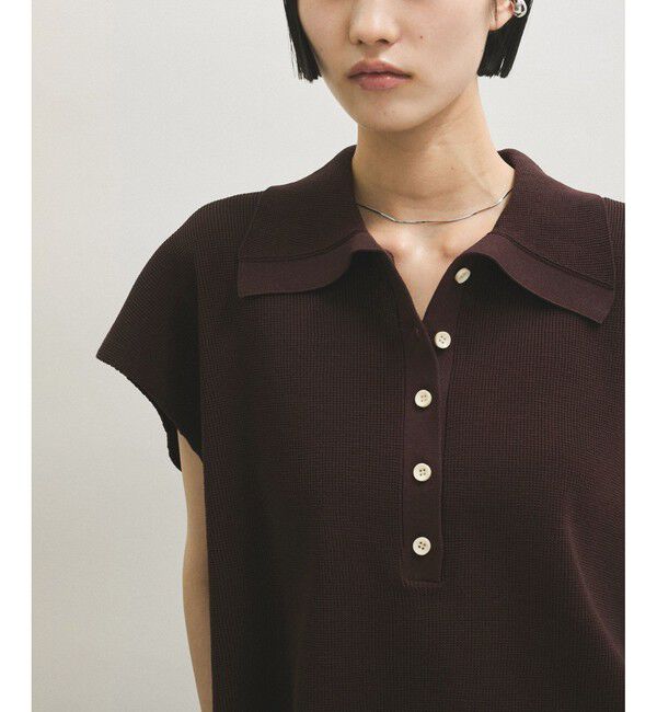 ADAM ET ROPE'「【WEB限定】・【サステナブル】ニットポロTEE」|ポロシャツ|