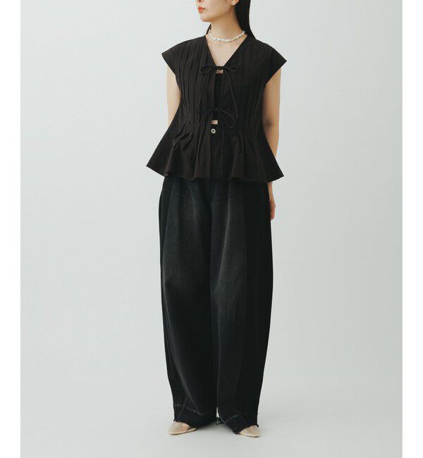 ADAM ET ROPE'「【サステナブル】リメイクライクコントラストデニム」|デニム|