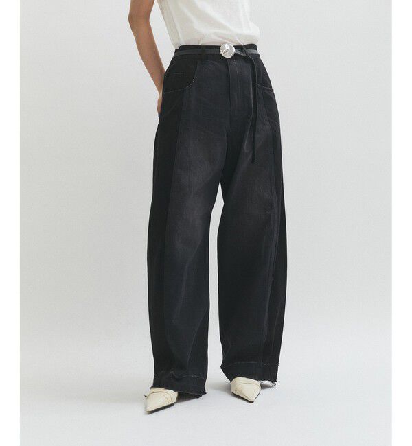 ADAM ET ROPE'「【サステナブル】リメイクライクコントラストデニム」|デニム|