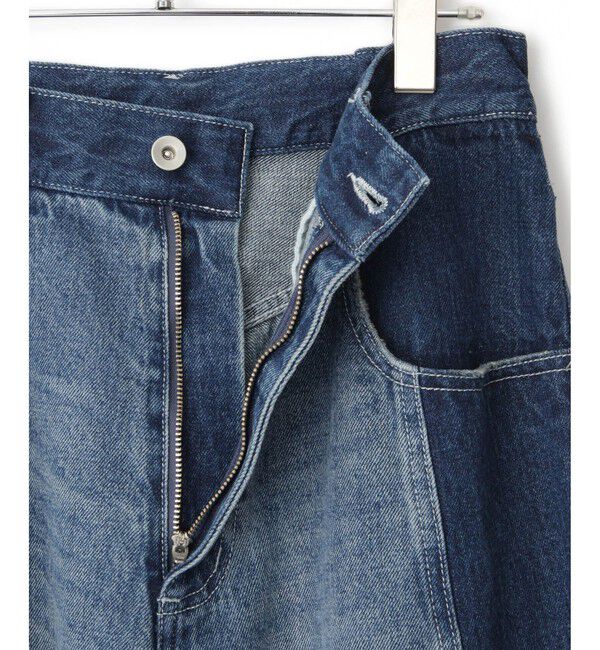 ADAM ET ROPE'「【サステナブル】リメイクライクコントラストデニム」|デニム|