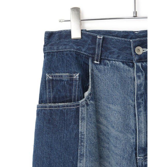 ADAM ET ROPE'「【サステナブル】リメイクライクコントラストデニム」|デニム|