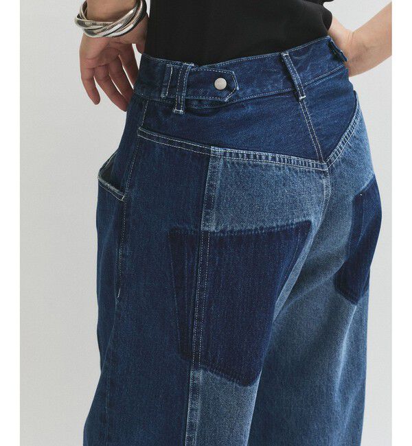 ADAM ET ROPE'「【サステナブル】リメイクライクコントラストデニム」|デニム|