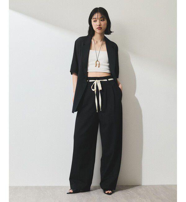 ADAM ET ROPE'「【WEB限定】ハイウエストカーブパンツ」|チノ|