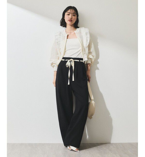 ADAM ET ROPE'「【WEB限定】ハイウエストカーブパンツ」|チノ|