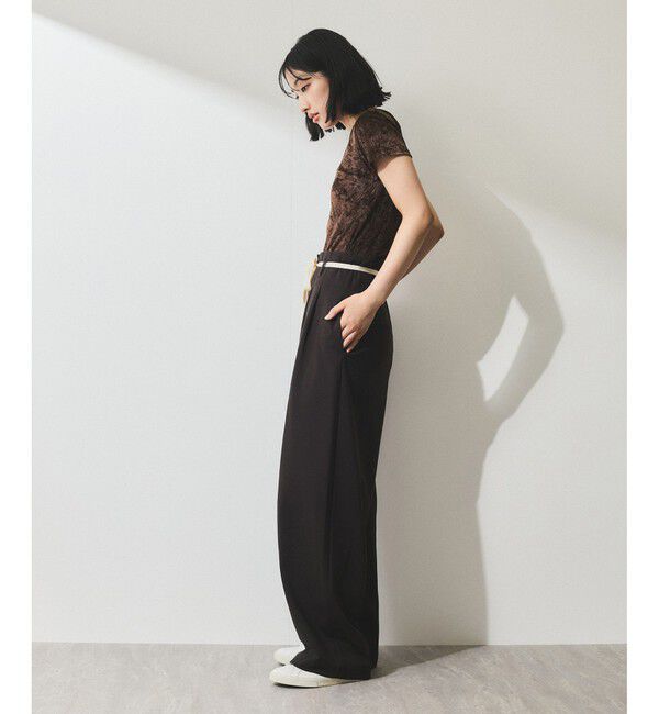 ADAM ET ROPE'「【WEB限定】ハイウエストカーブパンツ」|チノ|