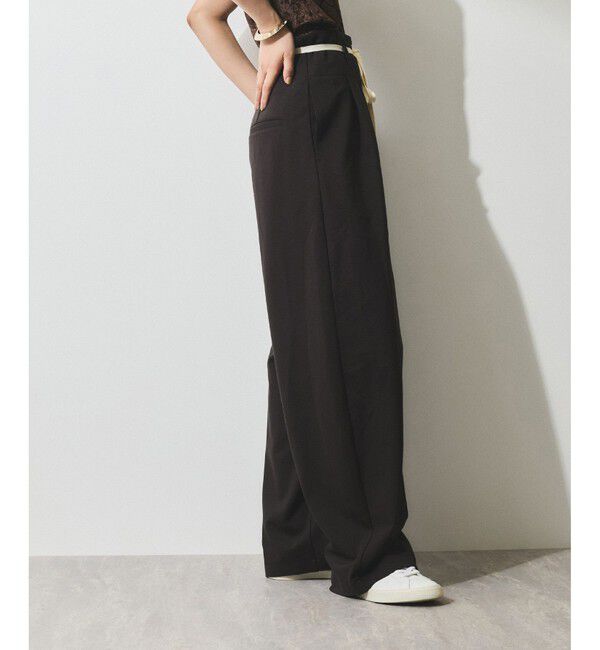 ADAM ET ROPE'「【WEB限定】ハイウエストカーブパンツ」|チノ|