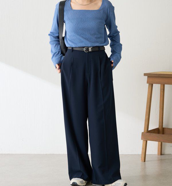  「シアーラメリブスクエアカットソー」|Tシャツ・カットソー|