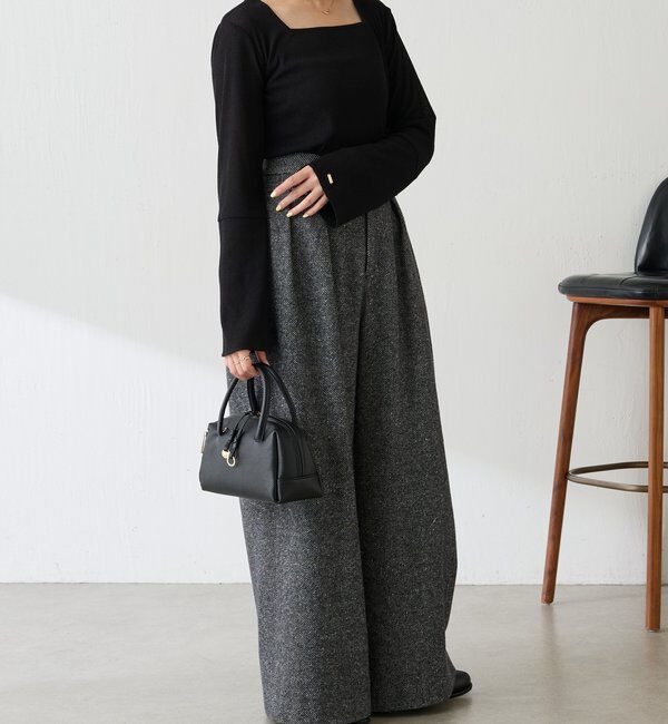  「シアーラメリブスクエアカットソー」|Tシャツ・カットソー|