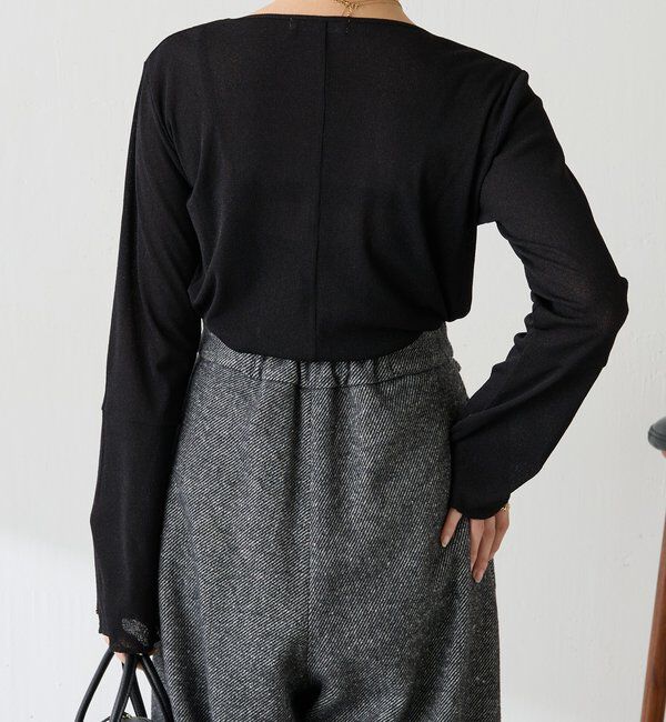  「シアーラメリブスクエアカットソー」|Tシャツ・カットソー|